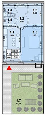 1-кімнатна 60.29 м² в ЖК Petrivsky Residence від 26 100 грн/м², с. Святопетрівське
