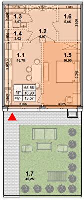 1-кімнатна 65.56 м² в ЖК Petrivsky Residence від 26 100 грн/м², с. Святопетрівське