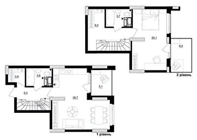 Двухуровневая 75.9 м² в ЖК Kub29 от 40 400 грн/м², Киев