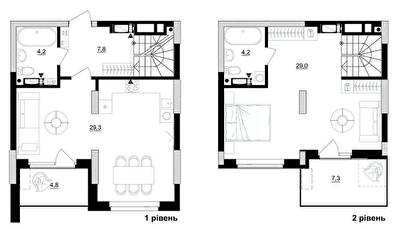 Двухуровневая 79.1 м² в ЖК Kub29 от 40 400 грн/м², Киев