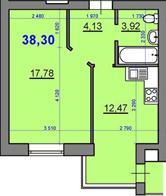 1-кімнатна 38.3 м² в ЖК Затишний квартал від 30 900 грн/м², с. Софіївська Борщагівка