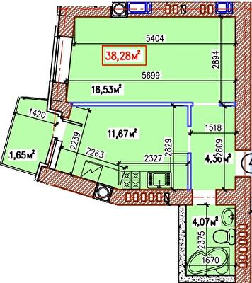 1-кімнатна 38.28 м² в ЖК Затишний квартал від 29 500 грн/м², с. Софіївська Борщагівка