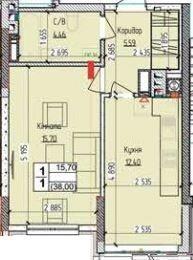 1-кімнатна 38 м² в ЖК Піонерський квартал 2 від 23 600 грн/м², смт Чабани