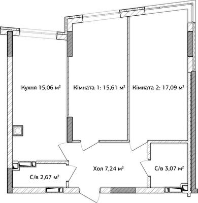 2-комнатная 63.6 м² в ЖК Синергия 3+ от 21 300 грн/м², г. Ирпень