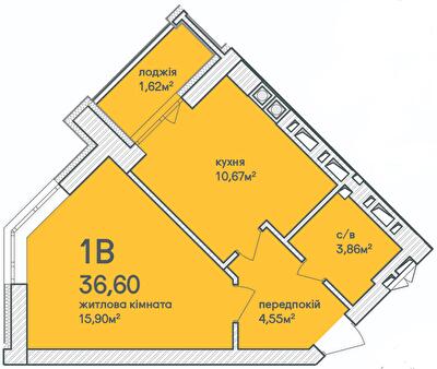 1-кімнатна 36.6 м² в ЖК Синергія Сіті (Kvartal Group) від 26 500 грн/м², м. Ірпінь