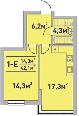 1-кімнатна 42.1 м² в ЖК Центральний-2 від 31 650 грн/м², м. Ірпінь