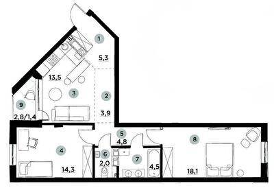 2-кімнатна 67.8 м² в ЖК PARKTOWN від 21 000 грн/м², смт Гостомель
