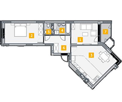 2-кімнатна 73.06 м² в ЖК На Прорізній 2 від 23 400 грн/м², смт Гостомель