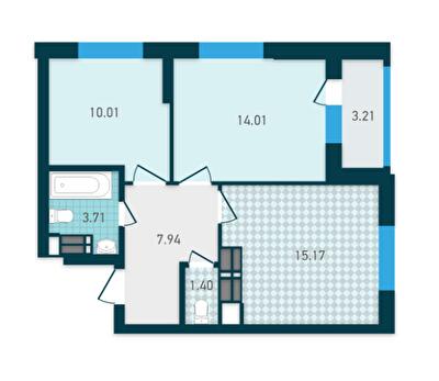 2-кімнатна 55.45 м² в ЖК GENESIS від 35 466 грн/м², Київ
