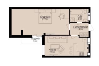1-кімнатна 48.85 м² в ЖК Гостомель Residence від 22 500 грн/м², смт Гостомель