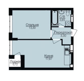 1-кімнатна 39.04 м² в ЖК Гостомель Residence від 24 000 грн/м², смт Гостомель