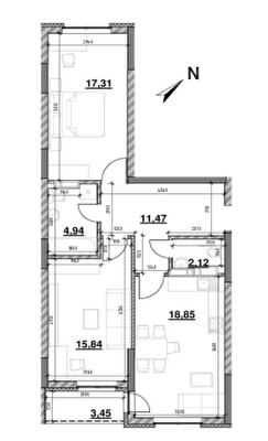 2-комнатная 73.98 м² в ЖК OK`LAND от 36 496 грн/м², Киев