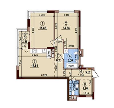 2-комнатная 75.76 м² в ЖК Варшавский-2 от 26 800 грн/м², Киев