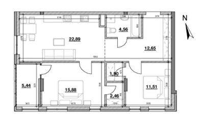 2-комнатная 77.29 м² в ЖК Велика Британія от 33 453 грн/м², Львов