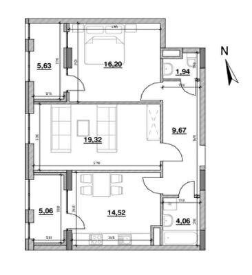 2-комнатная 76.4 м² в ЖК Велика Британія от 34 133 грн/м², Львов