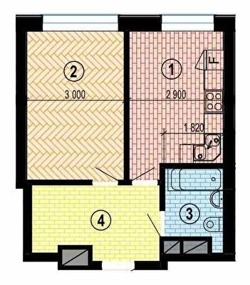 1-кімнатна 37.5 м² в БФК Twenty two від 34 350 грн/м², Харків