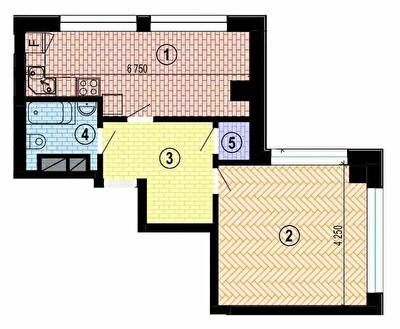 1-кімнатна 47.08 м² в БФК Twenty two від 32 500 грн/м², Харків