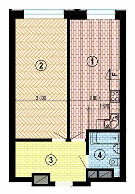 1-кімнатна 51.05 м² в БФК Twenty two від 32 500 грн/м², Харків