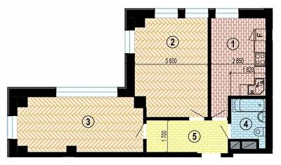 2-кімнатна 58.97 м² в БФК Twenty two від 33 700 грн/м², Харків