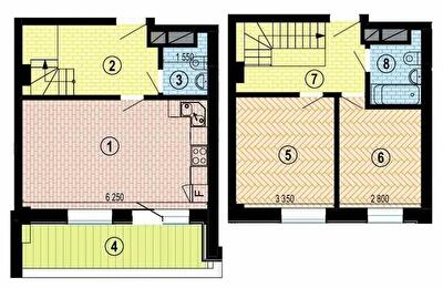 Дворівнева 66.33 м² в БФК Twenty two від 33 700 грн/м², Харків