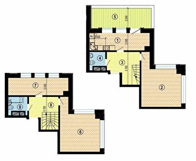 Дворівнева 93.33 м² в БФК Twenty two від 29 850 грн/м², Харків