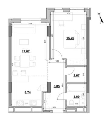 1-комнатная 56.18 м² в ЖК Америка от 24 575 грн/м², Львов