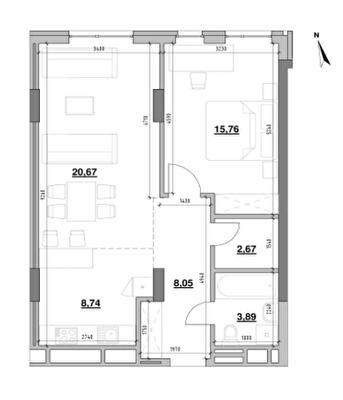 2-комнатная 59.78 м² в ЖК Америка от 26 866 грн/м², Львов