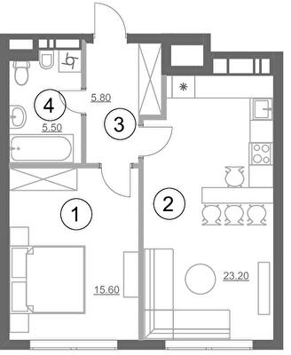 1-кімнатна 50.1 м² в ЖК Greenville Park від 73 950 грн/м², Київ