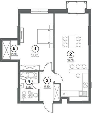 1-кімнатна 63.9 м² в ЖК Greenville Park від 56 300 грн/м², Київ