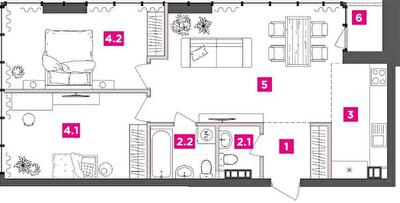 2-кімнатна 71.35 м² в ЖК ANRIL house від 60 000 грн/м², Київ