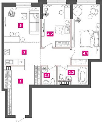 2-кімнатна 78.7 м² в ЖК ANRIL house від 60 000 грн/м², Київ