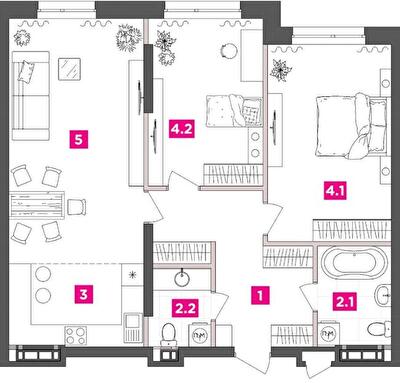 2-кімнатна 85.4 м² в ЖК ANRIL house від 60 000 грн/м², Київ