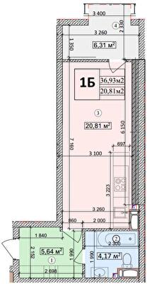 1-комнатная 36.91 м² в ЖК Podil Plaza & Residence от 50 000 грн/м², Киев