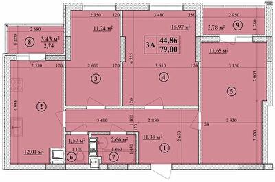 3-кімнатна 79 м² в ЖК Будинок на Волошина від 28 400 грн/м², Київ