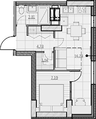 1-комнатная 35.66 м² в ЖК Парк Хиллс (Молодежная инициатива) от 25 550 грн/м², Киев
