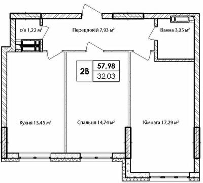 2-кімнатна 58.98 м² в ЖК Синергія Київ від 28 850 грн/м², Київ
