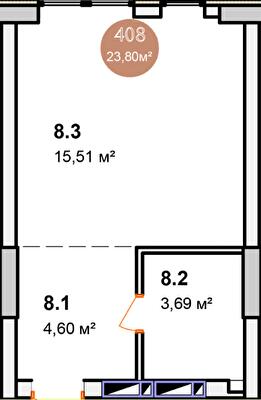 Студия 23.8 м² в КД A Nova House от застройщика, Киев