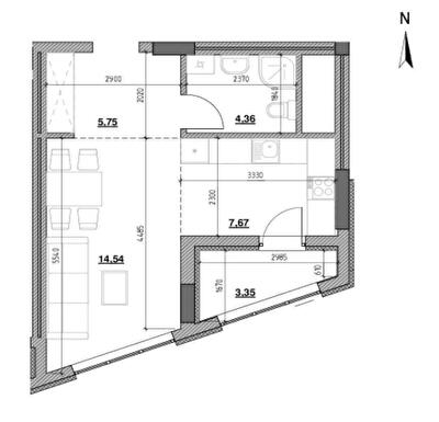 1-комнатная 35.61 м² в ЖК Голоські кручі от 30 600 грн/м², Львов