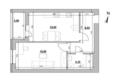 1-кімнатна 52.26 м² в ЖК Шенген від 29 439 грн/м², Львів