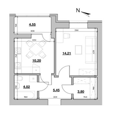 1-кімнатна 42.23 м² в ЖК Шенген від 27 866 грн/м², Львів