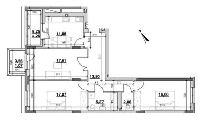 3-комнатная 89.36 м² в ЖК Ріел Сіті от 19 094 грн/м², Львов