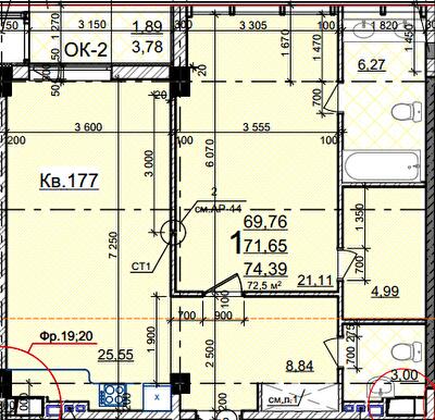 2-кімнатна 74.39 м² в ЖК Green Wood від 52 800 грн/м², Одеса