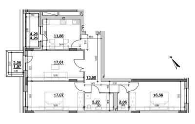 3-комнатная 89.35 м² в ЖК Ріел Сіті от 20 275 грн/м², Львов
