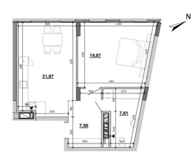 1-комнатная 56.95 м² в ЖК Містечко Підзамче от 27 260 грн/м², Львов