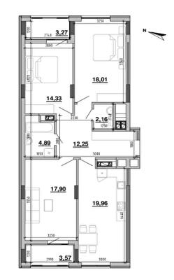 3-комнатная 96.33 м² в ЖК Містечко Підзамче от 25 795 грн/м², Львов