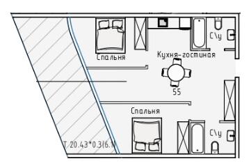 Двухкомнатные в ЖК Пространство на Аркадийской аллее