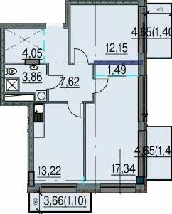 2-кімнатна 63.63 м² в ЖК Простір на Інглезі від 24 850 грн/м², Одеса