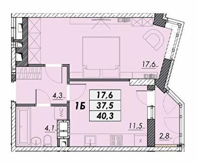 1-кімнатна 40.3 м² в ЖК Прохоровський квартал від 25 000 грн/м², Одеса