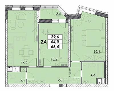 2-кімнатна 66.4 м² в ЖК Прохоровський квартал від 20 700 грн/м², Одеса