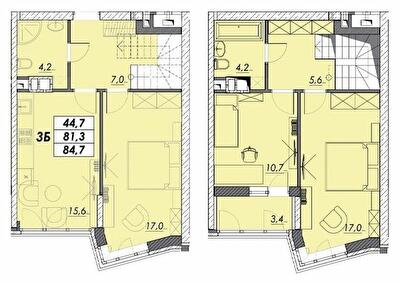 Дворівнева 84.7 м² в ЖК Прохоровський квартал від 22 150 грн/м², Одеса